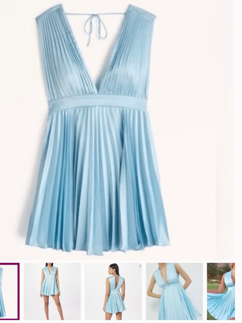Abercrombie & Fitch Plunge Pleated Mini Dress XS Summer Concert Formal Event - Picture 7 of 7